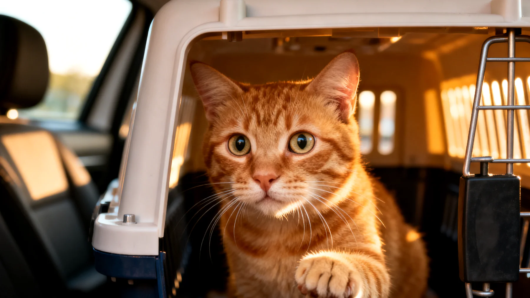 Katzen zeigen während Reisen häufig Stress und Angst, was zu unerwünschten Verhaltensweisen wie Miauen, Unsauberkeit oder Aggression führt. Training und Verhaltensübungen sind notwendig, um die Katze an den Transportkäfig und Autofahrten zu gewöhnen."