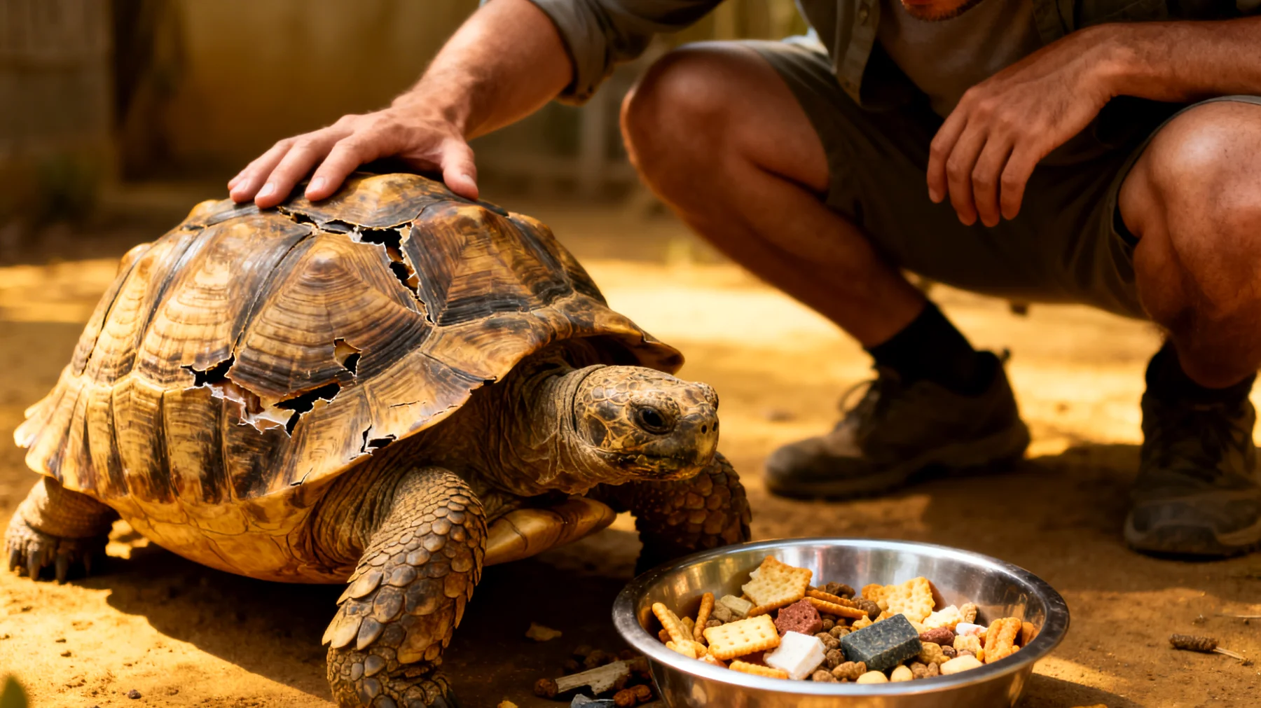 Erwachsene Schildkröten benötigen eine ausgewogene und artgerechte Ernährung, die oft falsch zusammengestellt wird, was zu Mangelerscheinungen, Panzerproblemen oder Übergewicht führen kann"